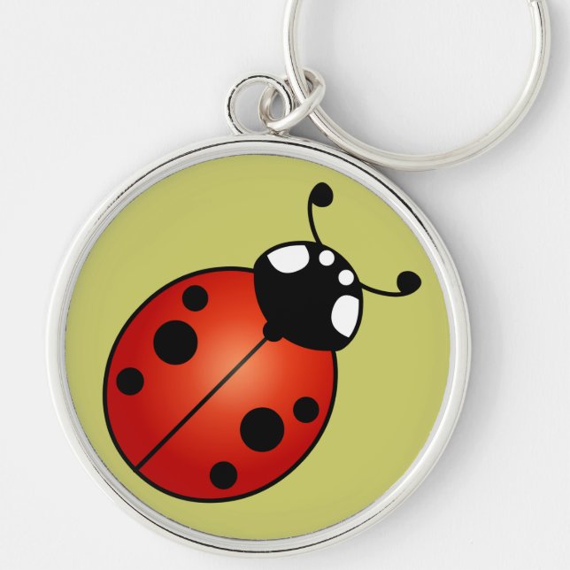 Porte-clés Lucky Ladybug Red Orange Black Ladybird Beetle (Devant)