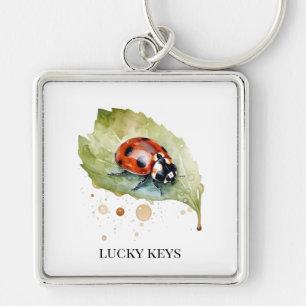 Porte-clés Lucky Ladybug sur la feuille