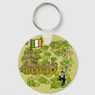 Porte-clés Lucky Leprechaun et son château irlandais