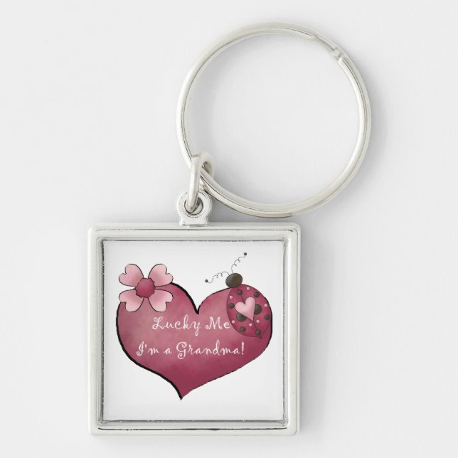 Porte-clés Lucky Me Je suis un cadeau de grand-mère (Devant)