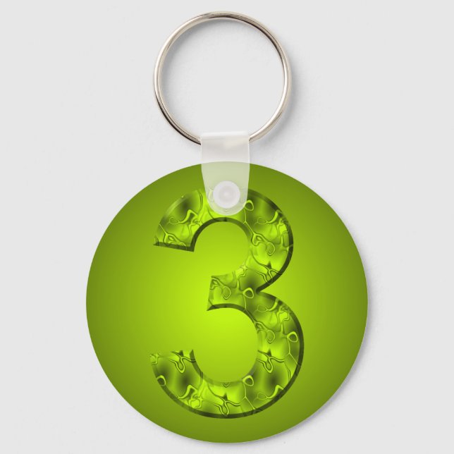 Porte-clés Lucky Numéro Trois Nature Magic Green (Recto)