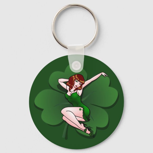 Porte-clés Lucky Porte - clé 4 feuille Clover Porte - clé Luc (Recto)