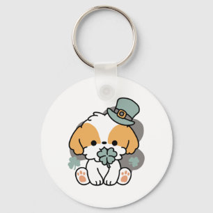 Porte-clés Lucky Pup with Clover - St. Patrick's Day Cadeau
