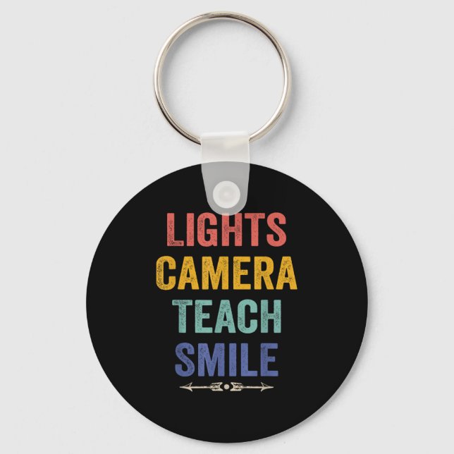 Porte-clés Lumière Caméra Enseigner Sourire Citation Drôle En (Recto)