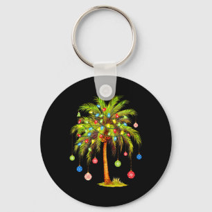 Porte-clés Lumière de palmier de Noël Hawaïen Tropical Xmas