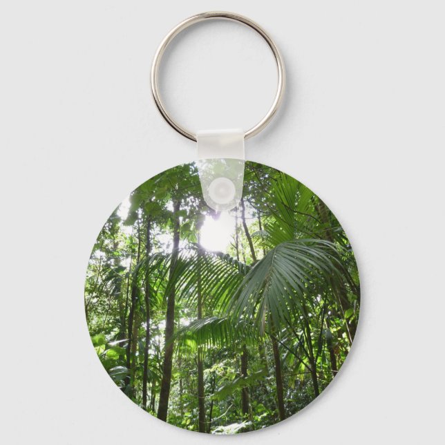 Porte-clés Lumière du soleil à travers la canopée de la forêt (Recto)