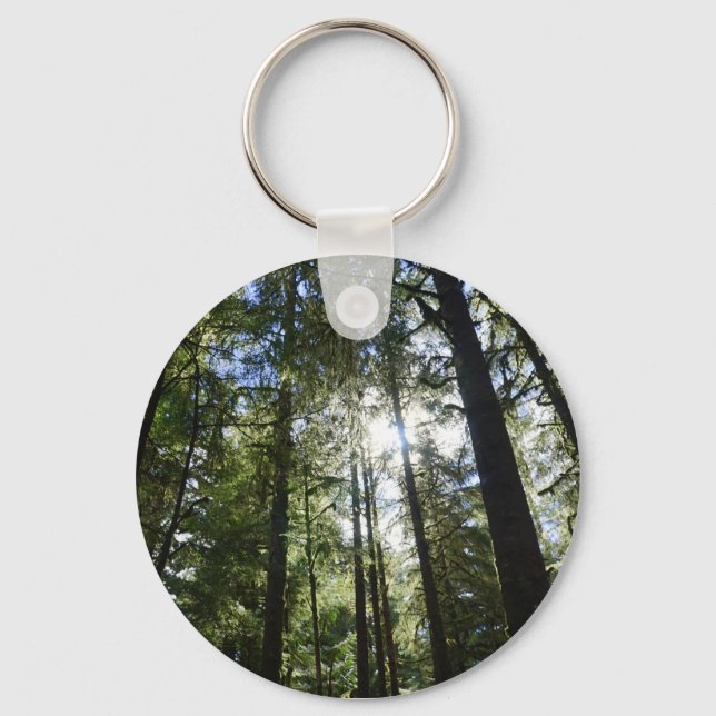 Porte-clés Lumière du soleil à travers les pins (Recto)