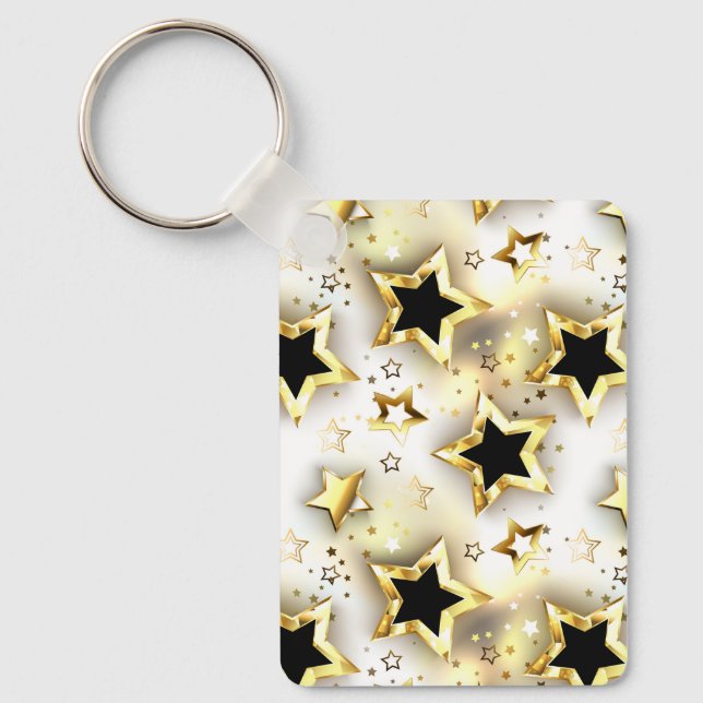 Porte-clés Lumière transparente avec étoiles or (Recto)