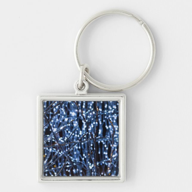 Porte-clés Lumières bleues Abstraites (Devant)