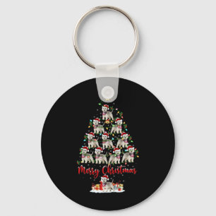 Porte-clés Lumières de Noël Chien Westie Santa Arbre de Noël