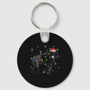 Porte-clés Lumières de Noël de chien d'Odle noir Drôle de cha