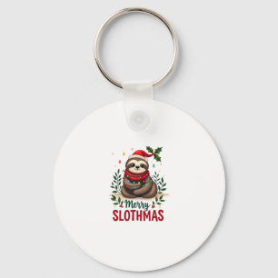 Porte-clés Lumières de Noël drôles de paresseux Joyeux Slothm