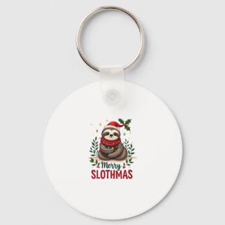 Porte-clés Lumières de Noël drôles de paresseux Joyeux Slothm