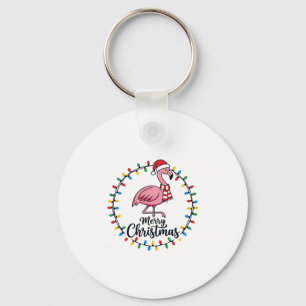 Porte-clés Lumières de Noël Flamant Rose Fêtes