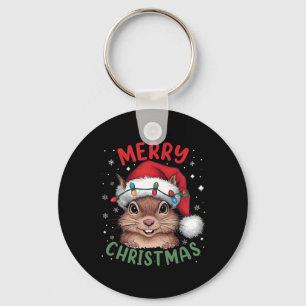 Porte-clés Lumières de sapin de Noël écureuil Sweater de Noël