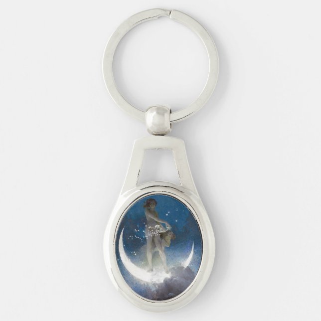 Porte-clés Luna Goddess at Night Scattering Stars (Devant)