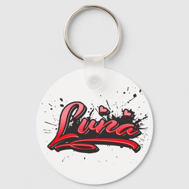 Porte-clés Luna red Heart Graffiti (Recto)