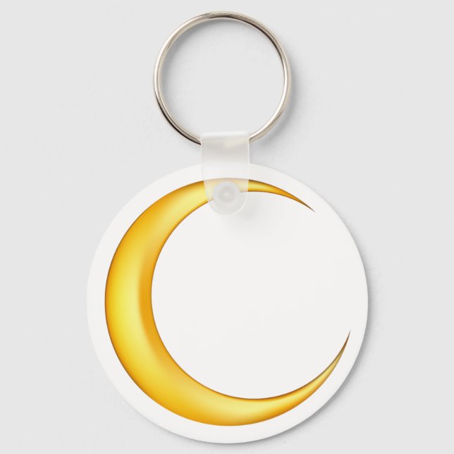 Porte-clés Lune à croissant jaune (Recto)