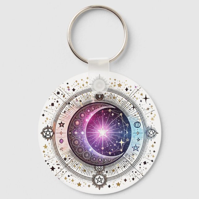 Porte-clés Lune astrologique zodiaque (Recto)