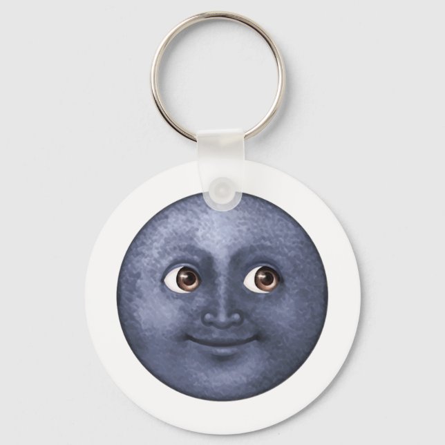 Porte-clés Lune bleu foncé - Emoji (Recto)