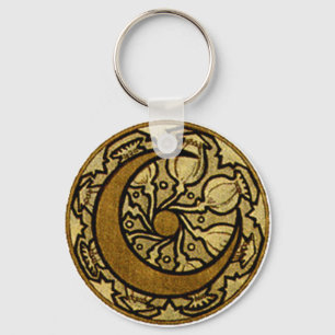 Porte-clés Lune croissante du Zodiaque Mucha