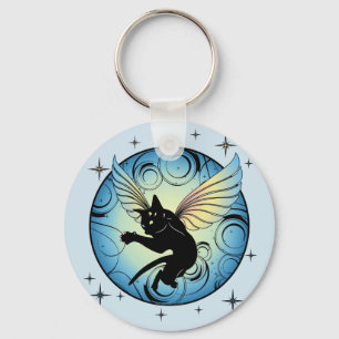 Porte-clés Lune de chat cosmique