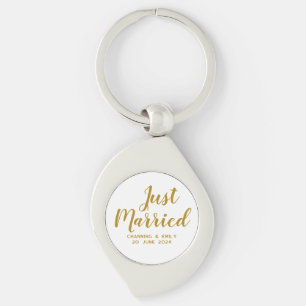 Porte-clés Lune de miel de jeunes mariés personnalisée