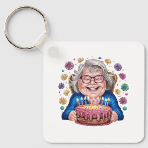 Porte-clés Lunettes Bonheur Mamie Anniversaire Graphique