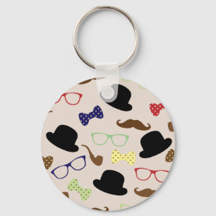 Porte-clés Lunettes, Casquettes et moustache