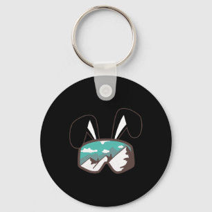 Porte-clés Lunettes de ski snowboard oreilles de lapin cadeau