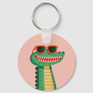 Porte-clés Lunettes de soleil de crocodile drôles Mignon anim