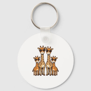 Porte-clés Lunettes de soleil de la famille de la girafe Cool