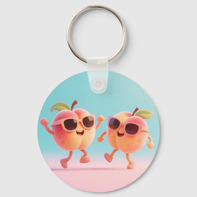 Porte-clés Lunettes de soleil de pêches dansantes (Recto)
