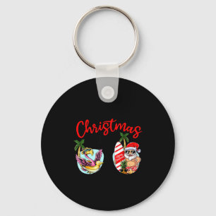 Porte-clés Lunettes de soleil Noël en juillet santa flamant r