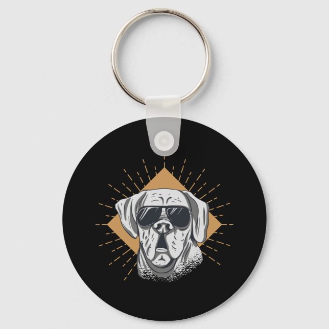 Porte-clés Lunettes de soleil pour chien génial (Recto)