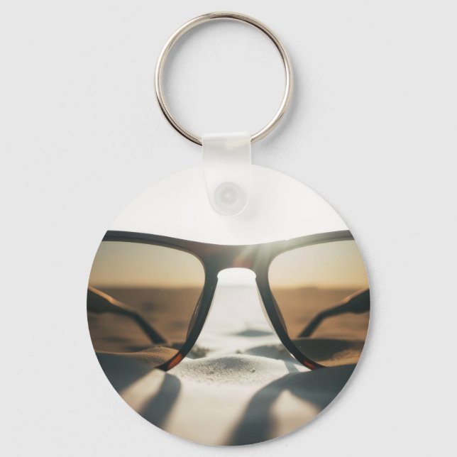 Porte-clés Lunettes de soleil sur le sable (Recto)