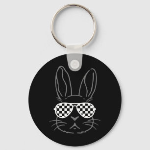 Porte-clés Lunettes rétro oreilles de lapin drôle de course d