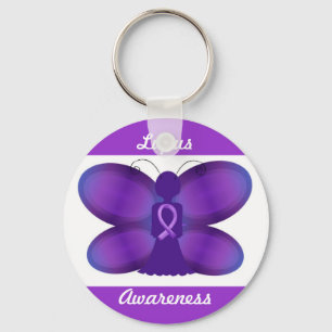 Porte-clés Lupus Awareness purple fairy butterfly