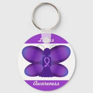 Porte-clés Lupus Sensibilisation papillon de fée violette