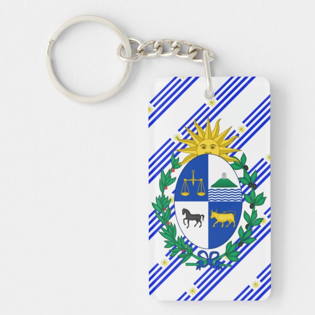 Porte-clés L'Uruguayan barre le drapeau (Devant)
