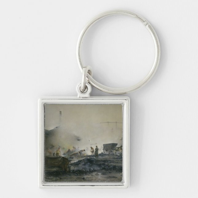 Porte-clés L'usine de gaz chez Courcelles, 1884 (Devant)
