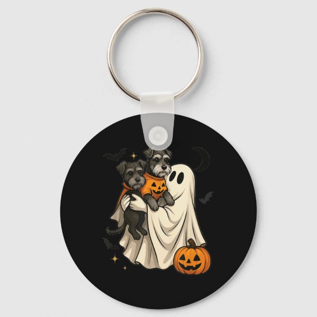 Porte-clés Lutin de chien Schnauzer miniature Halloween (Recto)