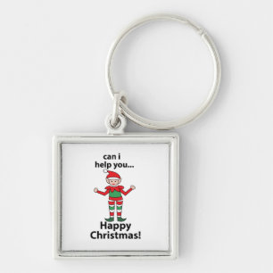 Porte-clés Lutin de Noël Puis-je vous aider? Joyeux Lutin de