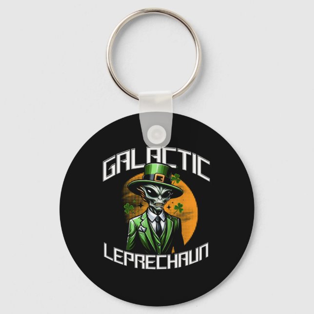 Porte-clés Lutin Galactique Saint Patrick Jour Alien Aven (Recto)