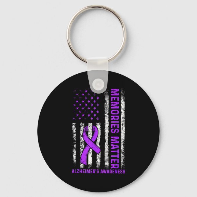 Porte-clés lutte pour la sensibilisation à Alzheimer drapeau  (Recto)