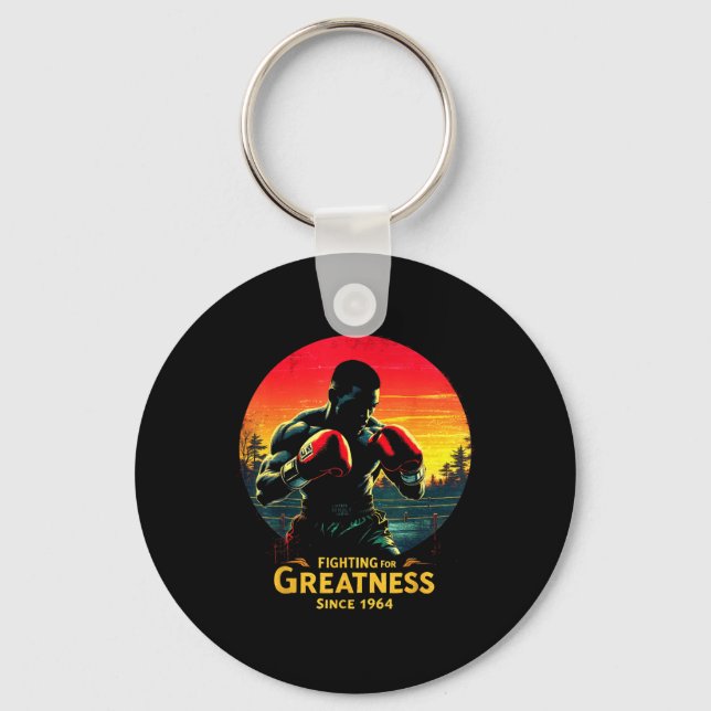 Porte-clés Lutter pour la grandeur Noir Histoire Mois Boxe (Recto)