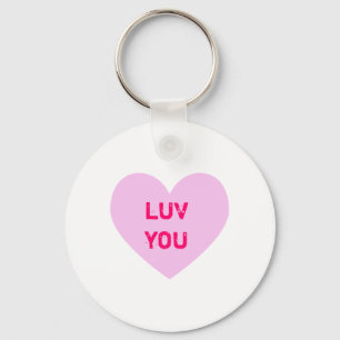 Porte-clés LUV YOU Pink Conversation Heart