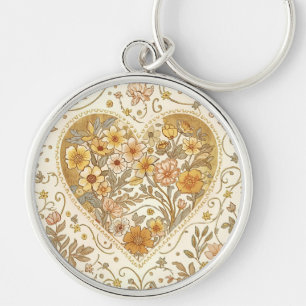 Porte-clés Luxe, , Beigi Or ,Cœur Amour , Saint-Valentin