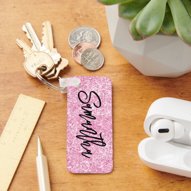 Porte-clés Luxueux Paillettes Rose Clair Brillantes (Bureau)