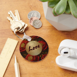 Porte-clés Luxury Steampunk Roses Romantic Gold Gears